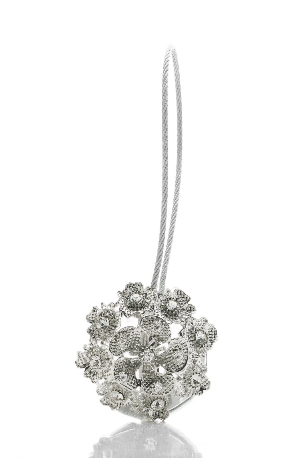 Magnetic Tieback with Blossom Design, Color# SILV [Sold Individually]