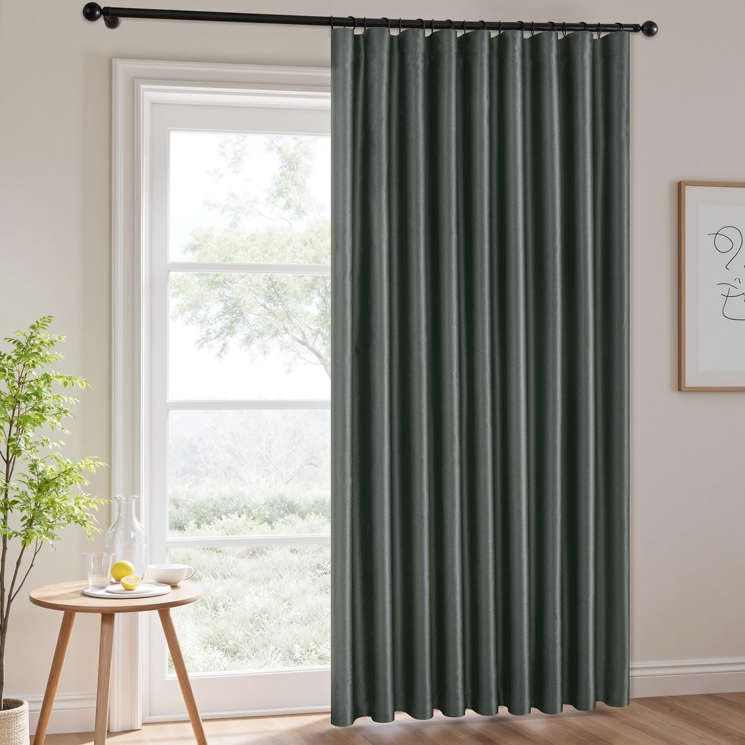 100% Blackout Room Divider Curtains, Extra Wide Ceiling Panel Sound Proof The…