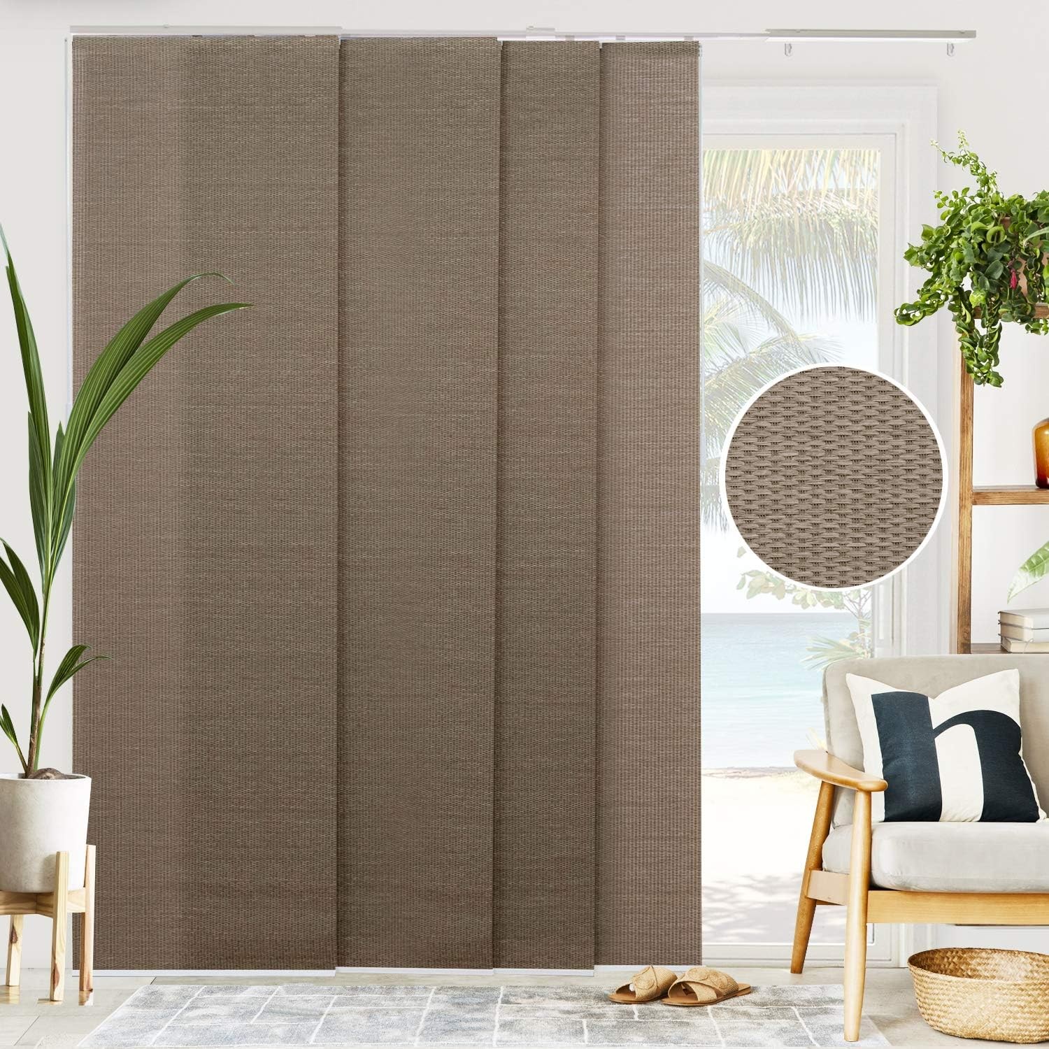 CHICOLOGY Vertical 46"W x 96"H, Woven Truffle (Natural Woven)