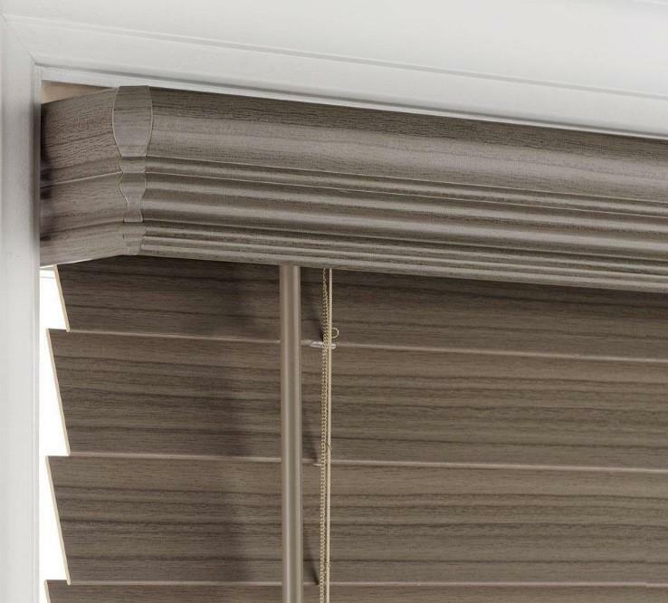 Driftwood Gray Cordless Room Darkening 2.5″ Faux Wood Blind 30.5″W x 72″L Window