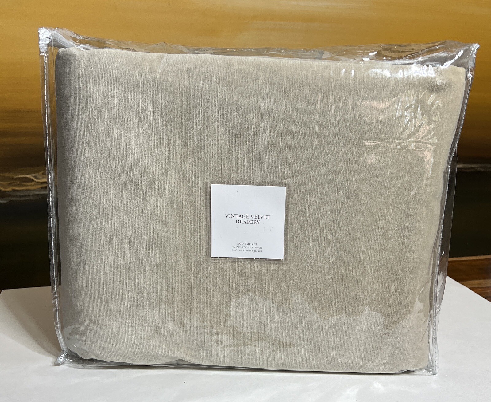 Restoration Hardware Vintage Velvet Drapery RP 100″W x 84″L Oatmeal NEW $549
