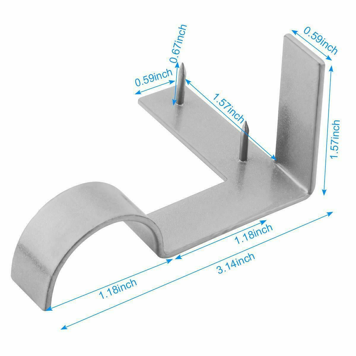 2pcs Single Hang Curtain Rod Holders Tap Right Window Frame Curtain Rod Bracket