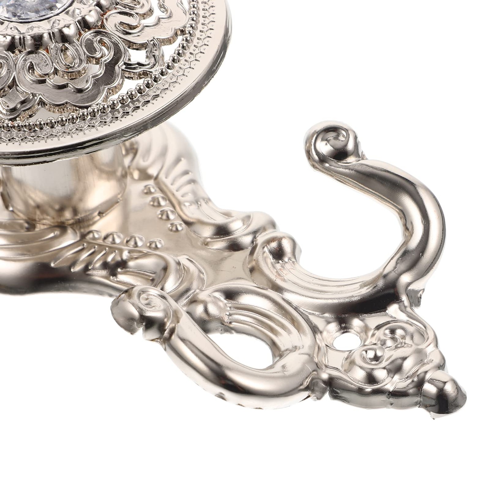 Rhinestone Curtain Holdback Hooks Set 2Pcs Silver Wall Mounted Drapery Tiebac…