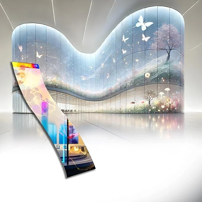 P6 Transparent Flexible LED Film Screen Self Adhesive Retail Window Display