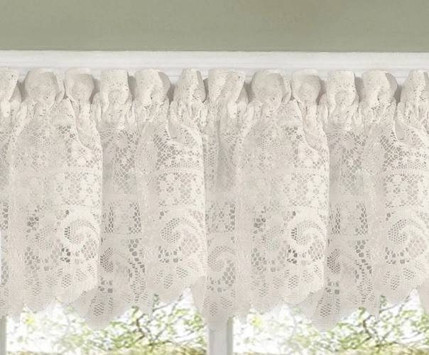 Sweet Home Collection Hopewell Old World Style Lace Curtains-Valance In Cream