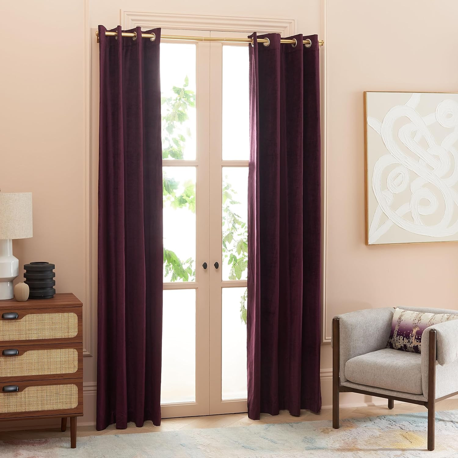 Creslia Blackout Grommet Window Panel 52×96-Inch for Living Room/Bedroom