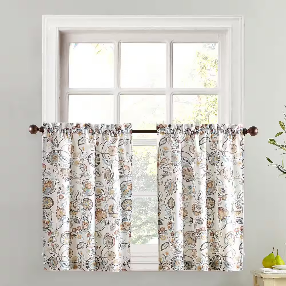 Signy Jacobean Pattern 54 In. W X 36 In. L Light Filtering Rod Pocket Kitchen Cu