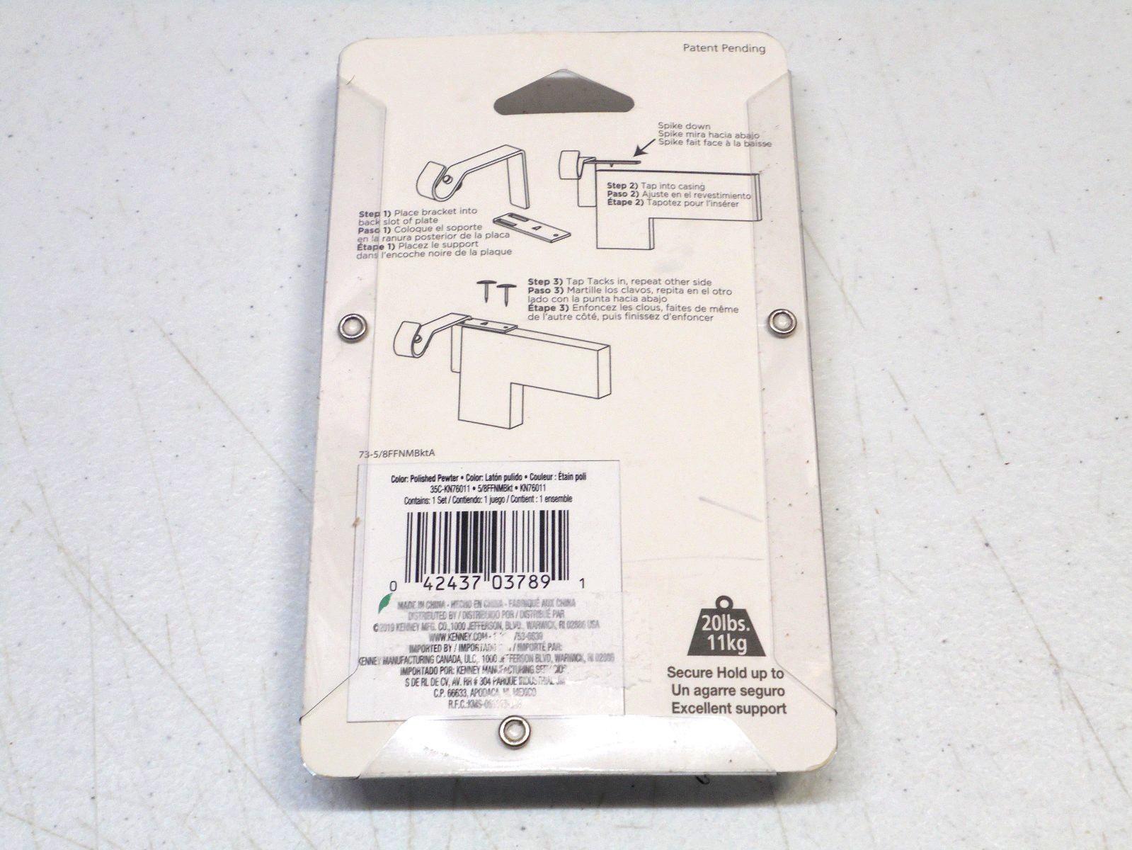 Kenney Fast Fit No Measure Brackets 3″ Silver For Curtain Rod