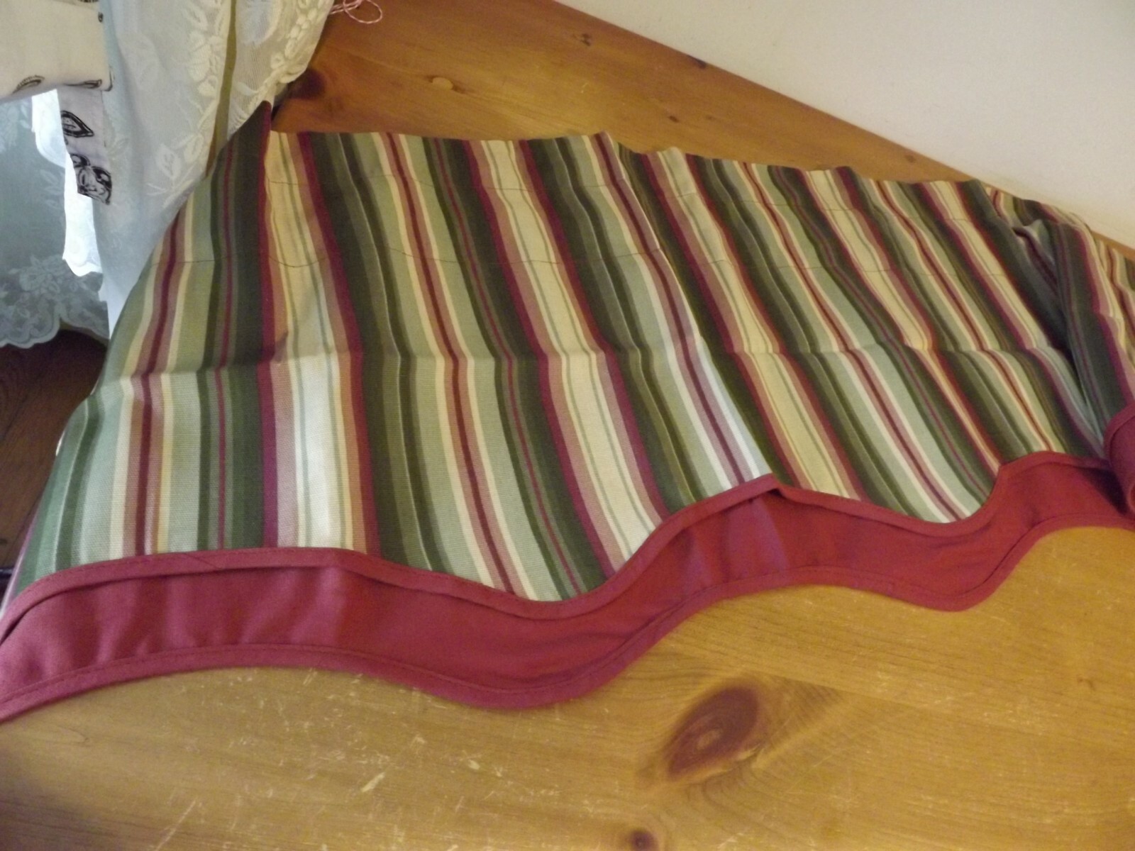 NEW A.L.ELLIS 2 layer BRADFORD VALANCE montego stripe GRN BURGANDY WINE TAN NIP