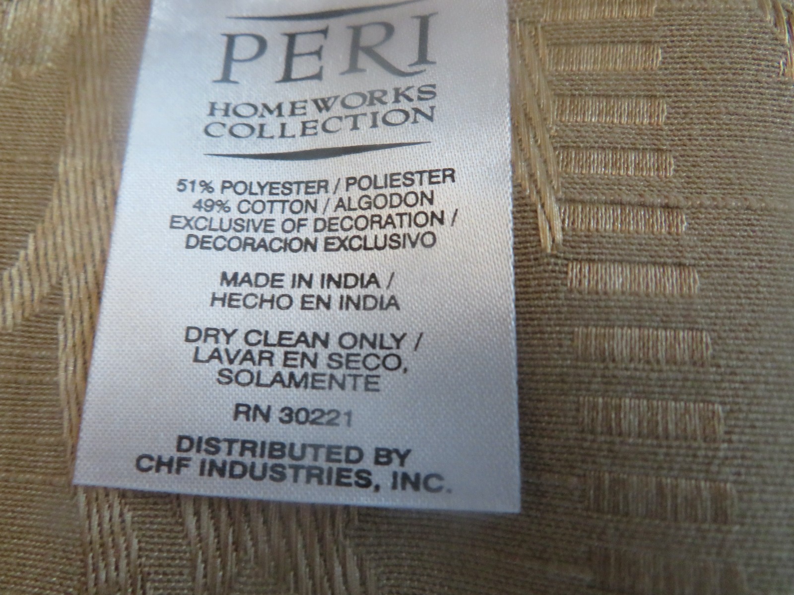 PERI Homeworks Collection Beige Damask Valance Elegant Tassel Trim India Vintage