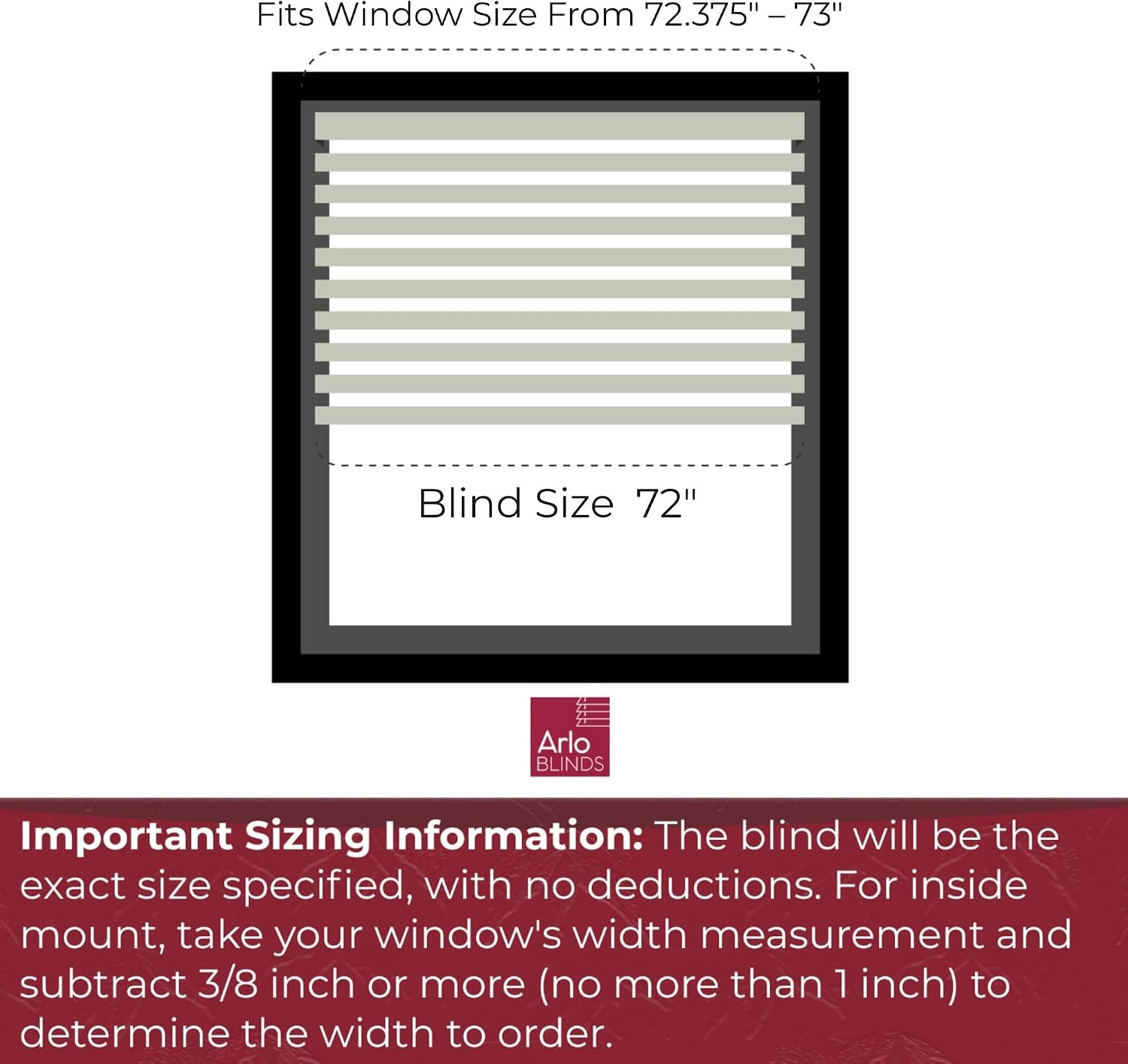 ARLO Faux Wood Blinds with Crown Valance – 72″ Width x 84″ Height, White,