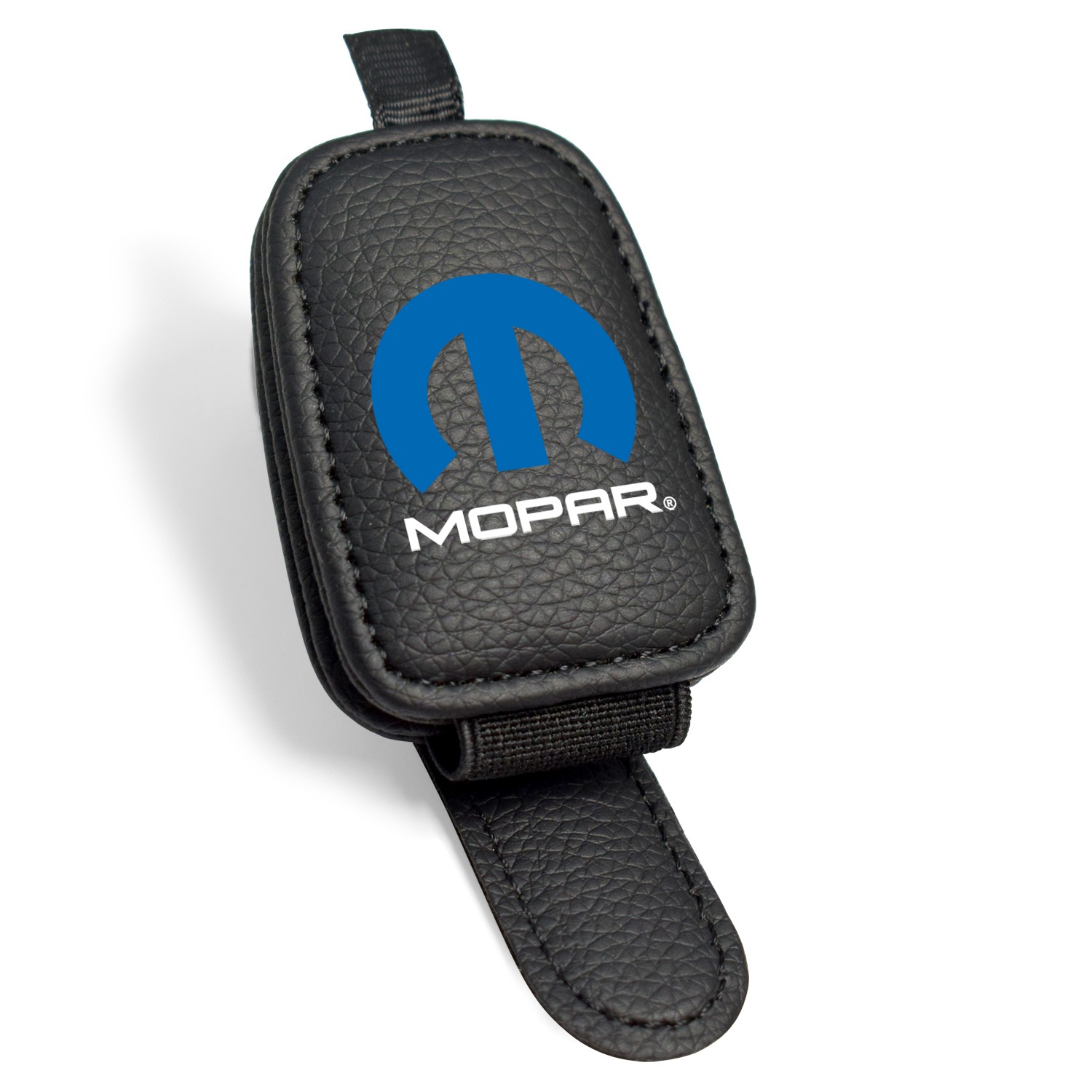 Mopar Rectangle Black Leather Magnetic Sunglass Sun Visor Holder