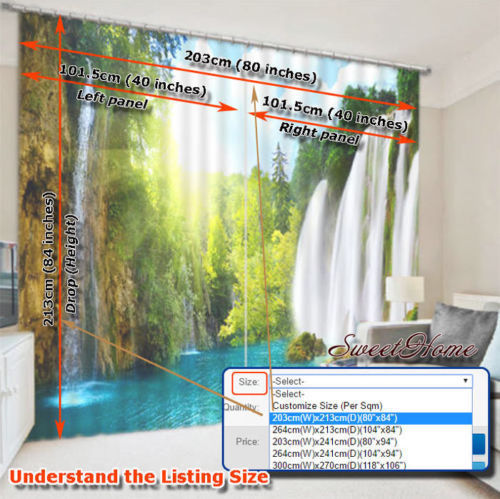 Abstract Elegant Picture 3D Blockout Photo Printing Curtains Draps Fabric Window