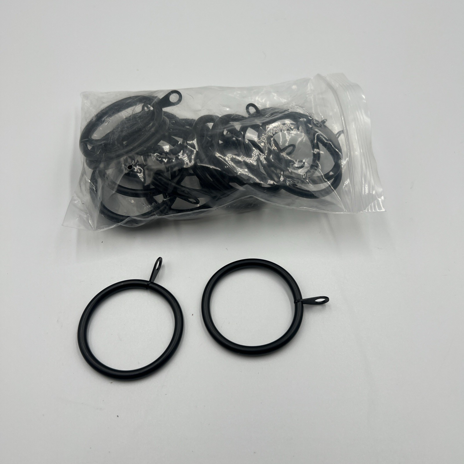 20 PIECES PACK- 1-3/4″ BLACK IRON drapery curtain drape ring with eyelet M4