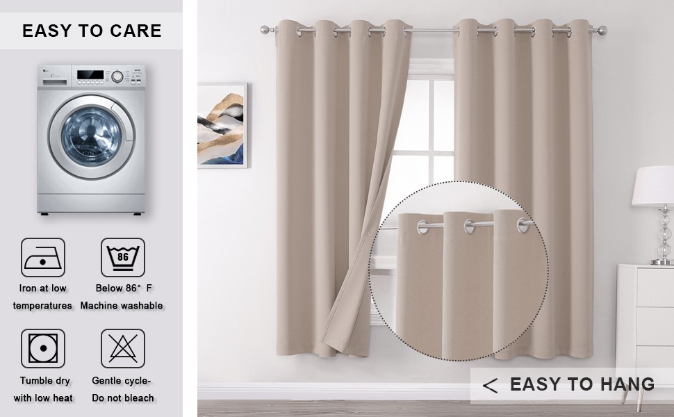 Curtains 90 Inches Long 2 Panels Set Extra Wide 60 Inches Warm Taupe – Nursery