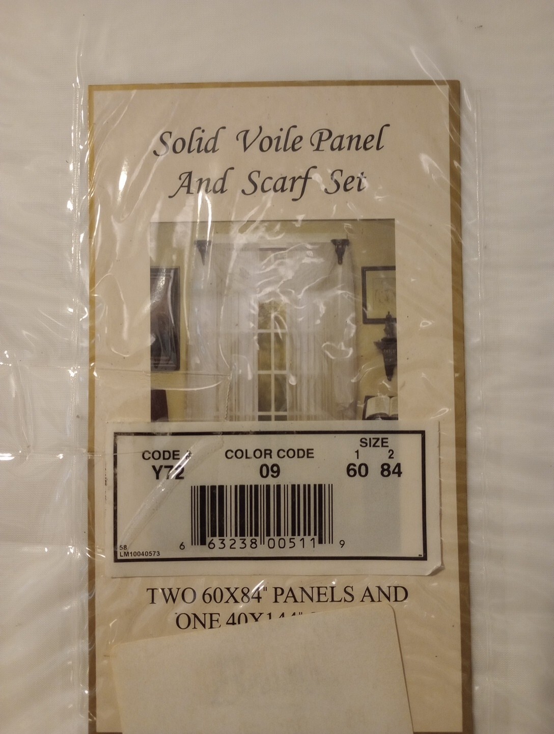 Beatrice Home Fashions Solid Voile Panel And Scarf Set White 60″ X 84″