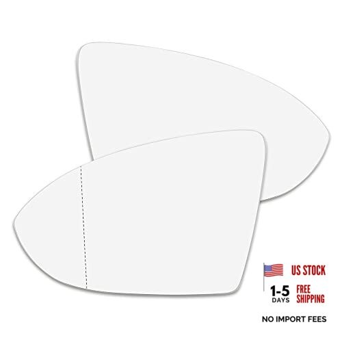 Pair of Glass Mirrors Heated with Backing Plate for Passenger Side LH RH