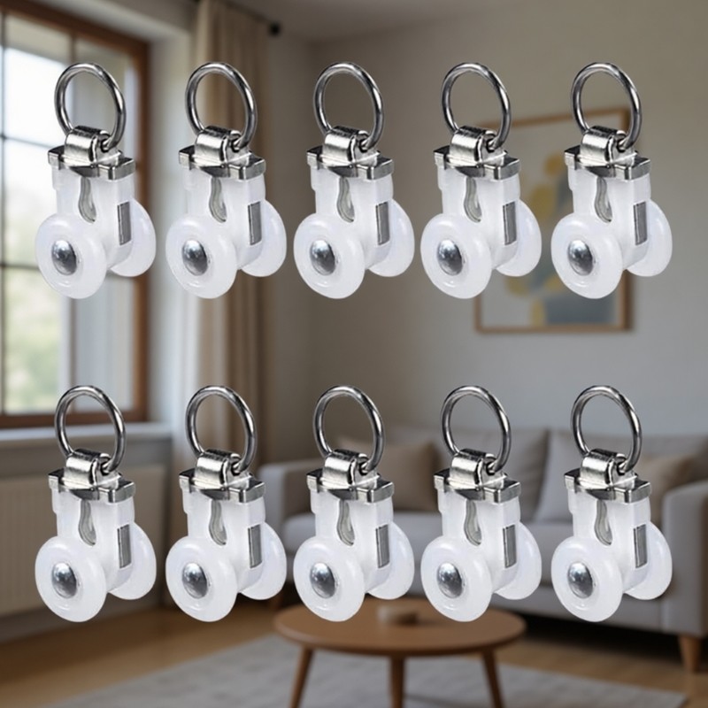 30 Pack Ceiling Mounted Curtain Track Roller System Plastic and Stainless Steel