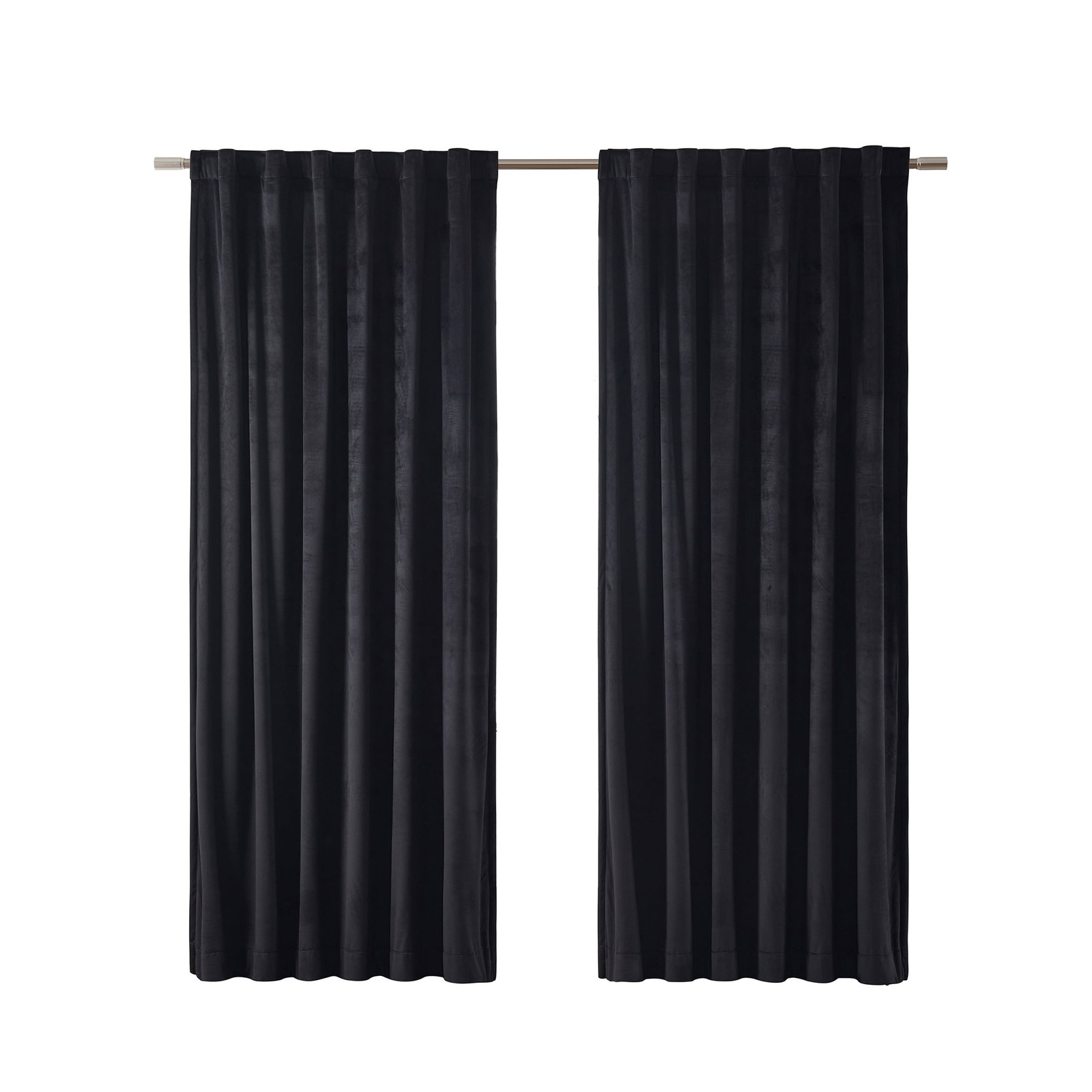 Dutch Velvet Solid 100% Blackout Single Curtain Panel Navy 52″ W x 84″ L