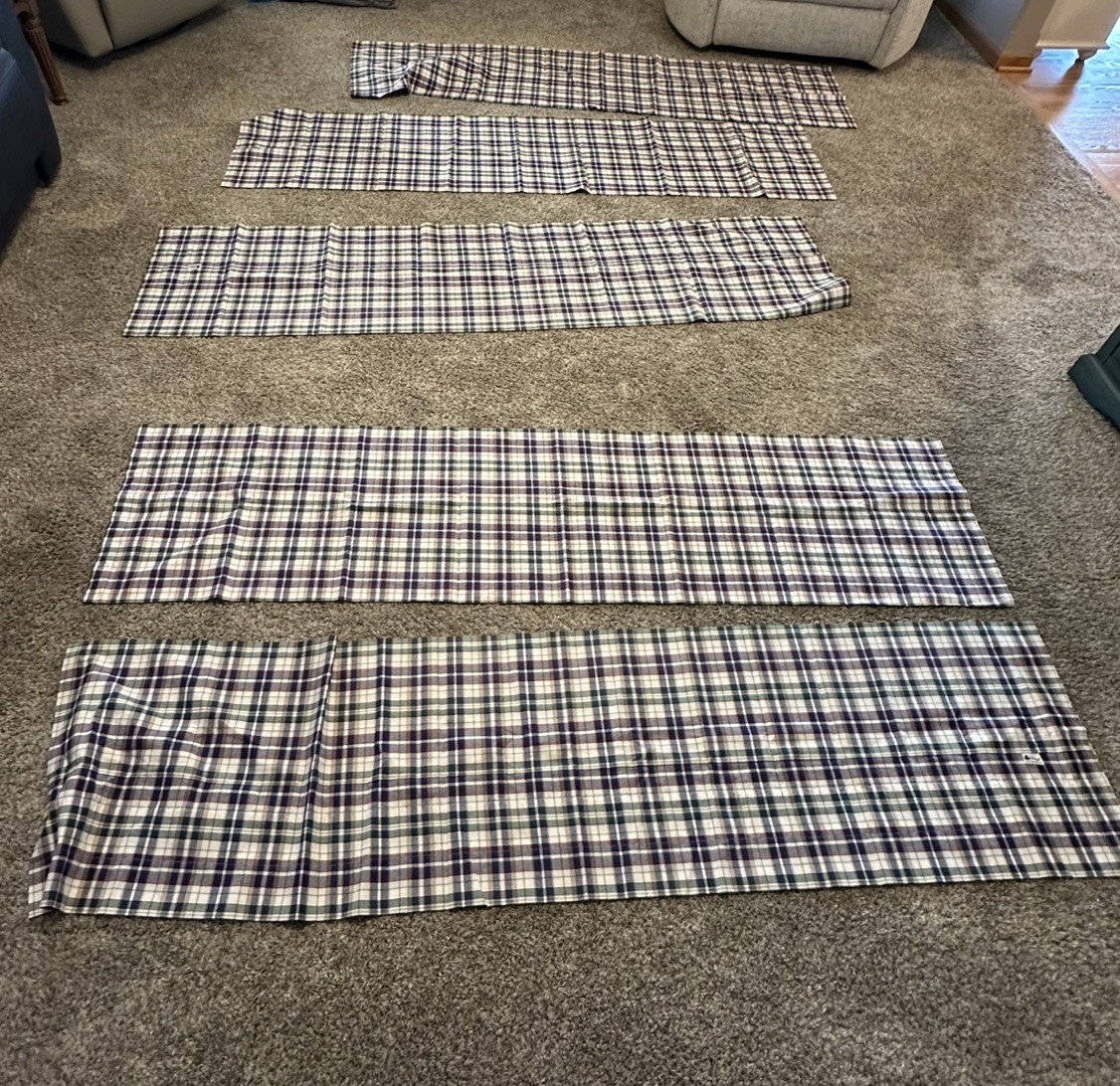 Longaberger 2″ Pocket Rod Woven Traditions Plaid Valance (74 x 18) Set Of 5!!