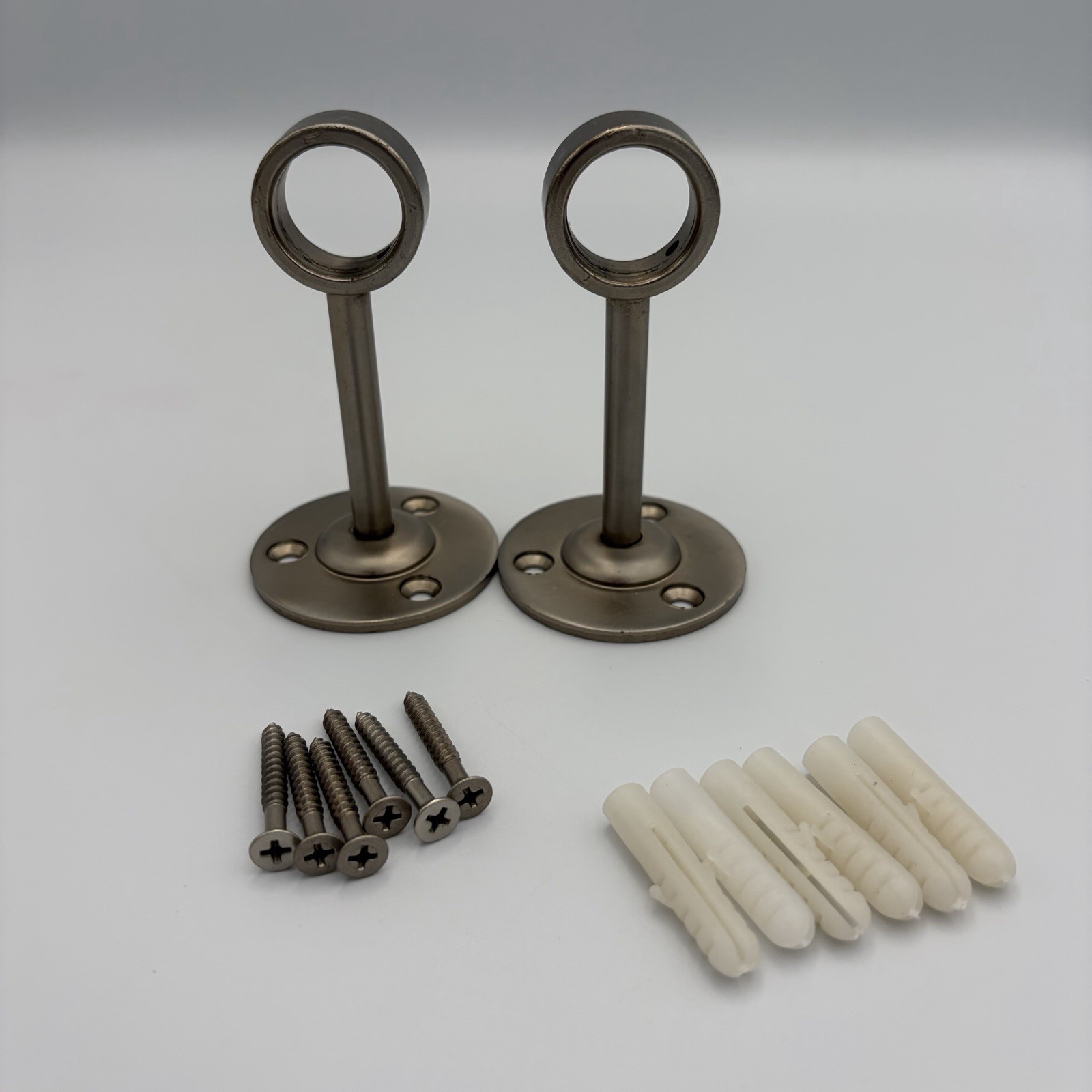 Pottery Barn Kids Teen 1” Curtain Rod Brackets Pewter Set of 2