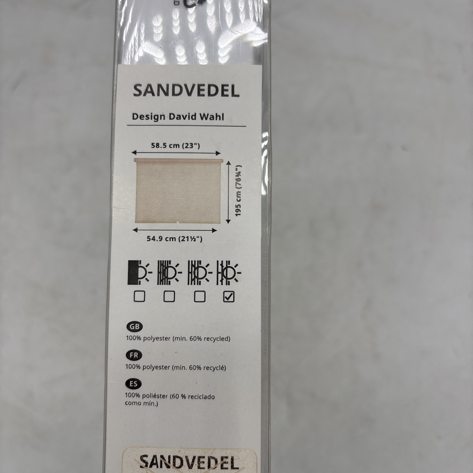 Brand New IKEA SANDVEDEL Roller Blind Beige 58.5×195 cm (23×76 ¾ “) 804.740.52