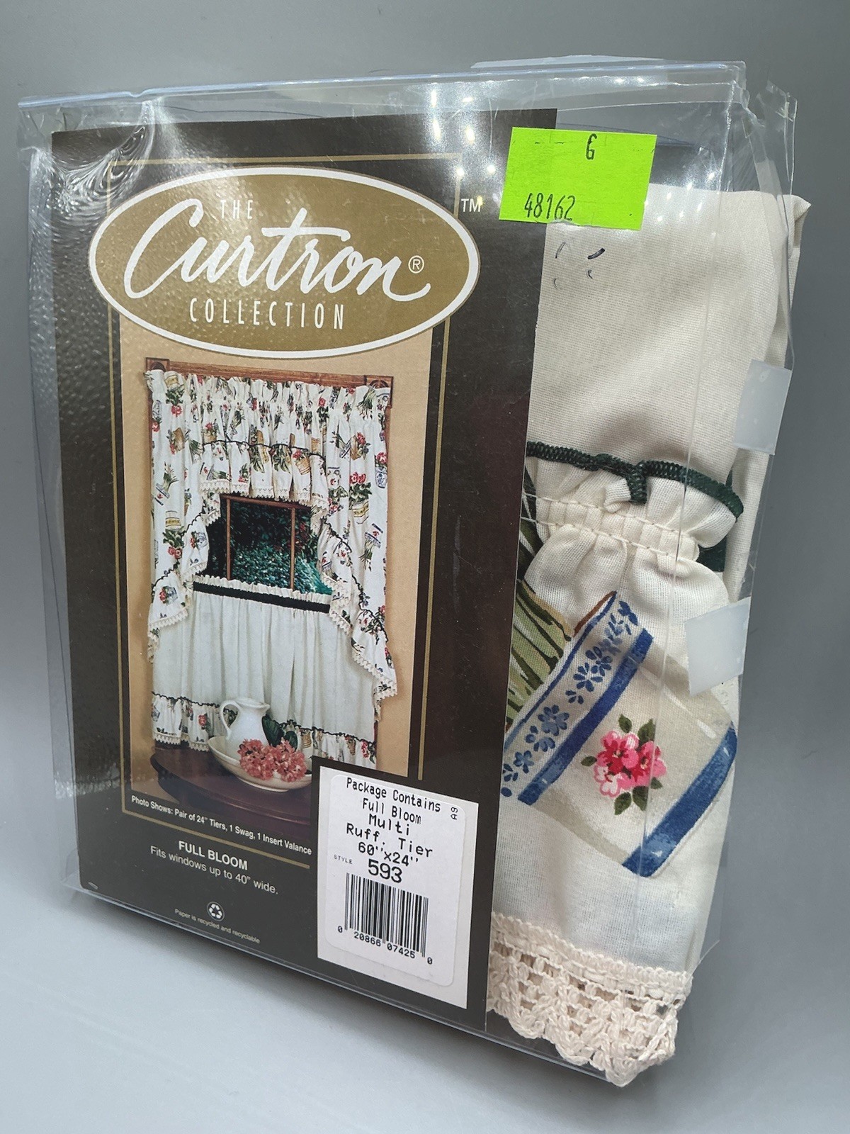 Vintage floral ‘The Curtron Collection’ Pair Of 60” X 24” Curtain Tiers USA Made