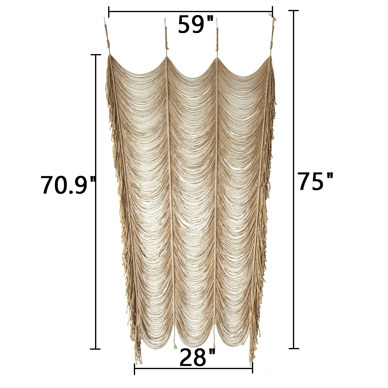 Macrame Curtain Boho Curtain Doorway Window Wall Decor Fiber Yarn Art Handwov…