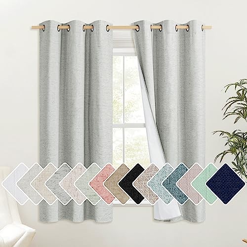 100% Blackout Curtain Panels, Set of 2, 42″ Wide 42″W x 63″L (Pack of 2) Grey
