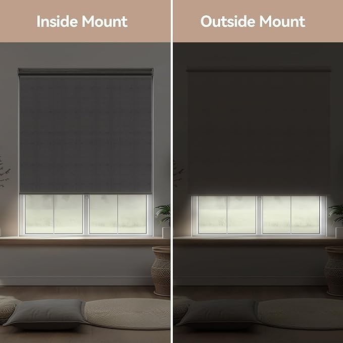100% Blackout Roller Window Shades, 40″ x 72″ Free-Stop Pull Down Shades, Light