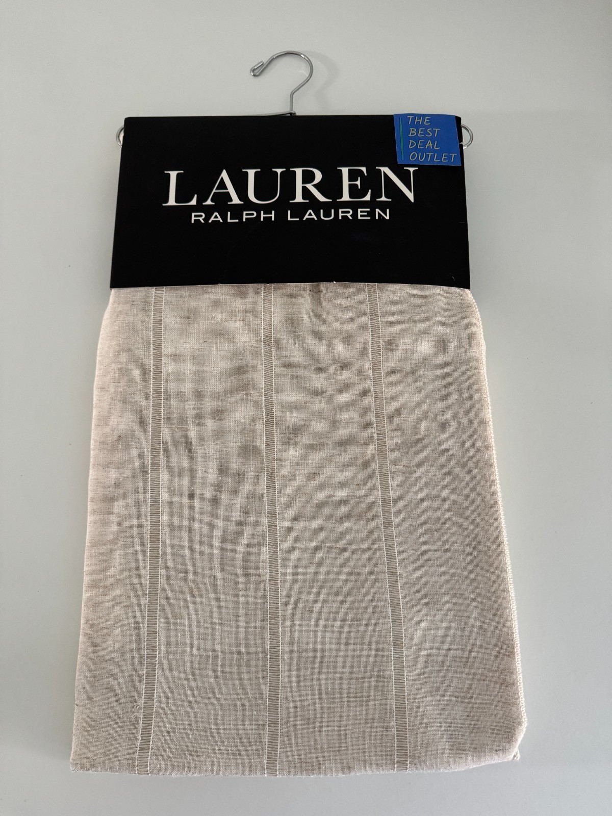New Ralph Lauren Window Curtains 2 Panels Beige 54 x 108 Linen Hamilton Back Tab