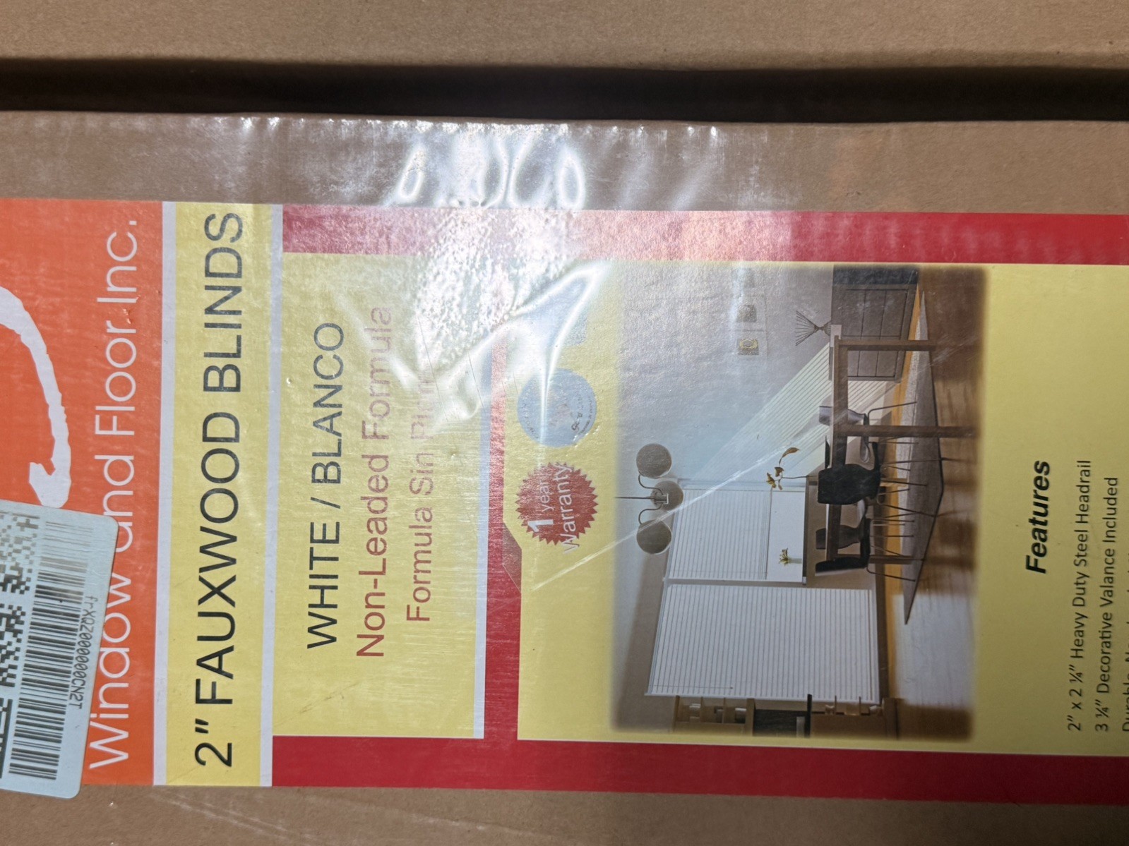 US Window & Floor Inc Cordless Blinds 24”x 72″ Faux Wood set of 2