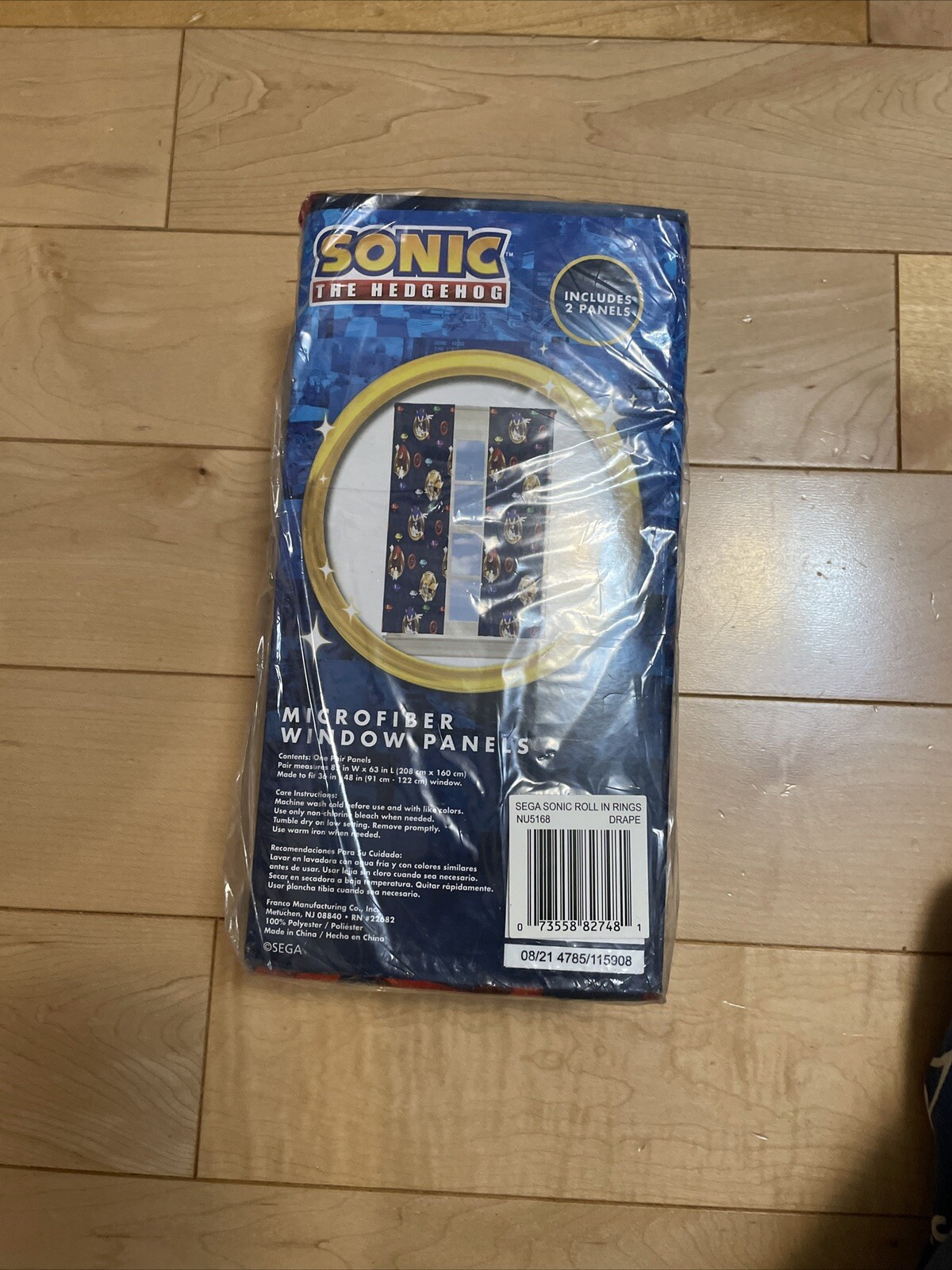 Sonic the Hedgehog Kids Room Window Curtain Panels Drapes Set, 82 in X 63 I