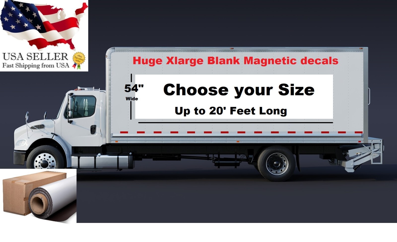 Blank Magnet Sheet Roll (Choose Size) Printable White Vinyl Flexible 0.30Mil
