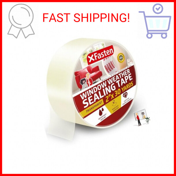 Transparent Door and Window Weather Stripping Tape, 2”x30yds Window Insulation f