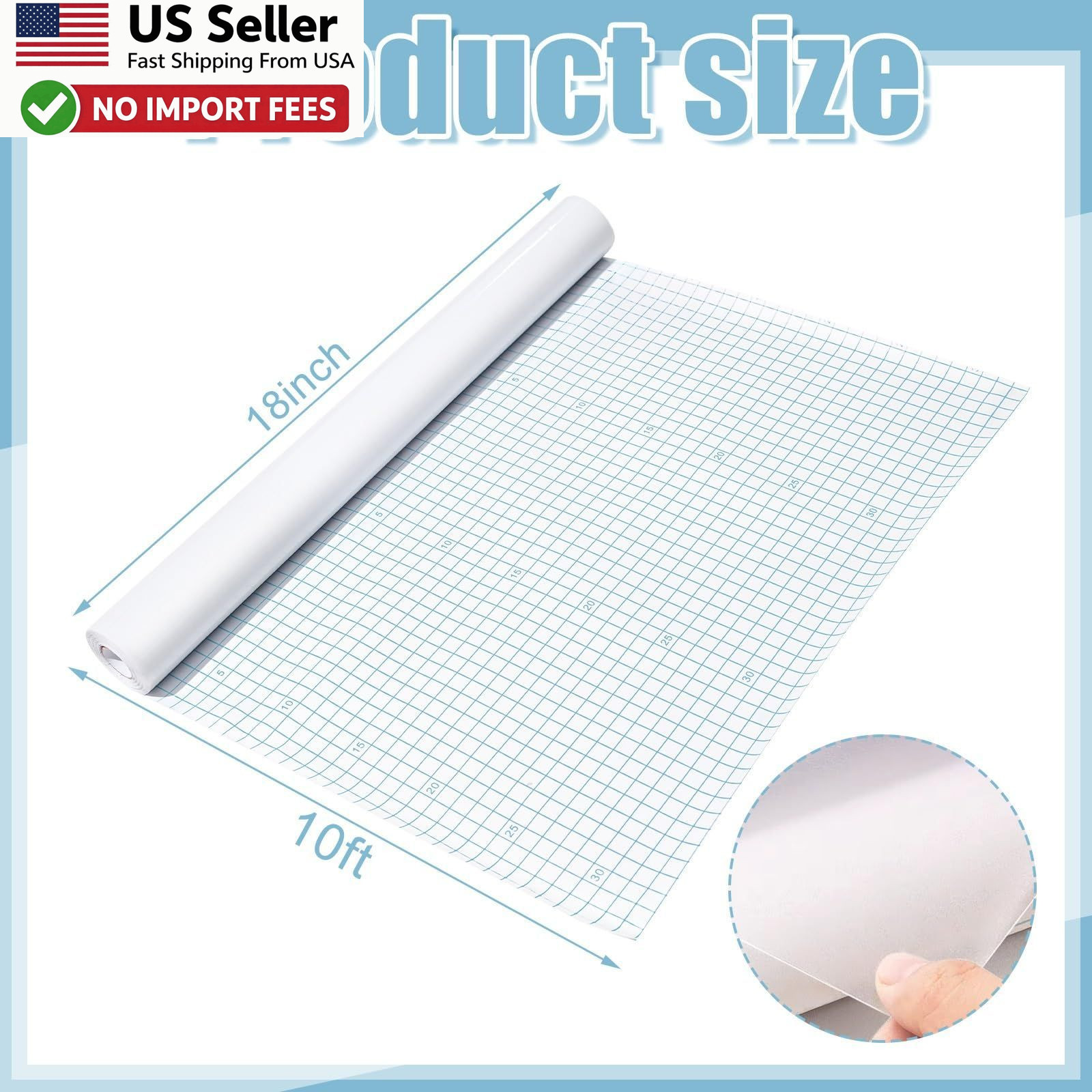 2 Pack Clear Contact Paper Roll 18 in x 10 ft Self Adhesive Book Cover FROM USA