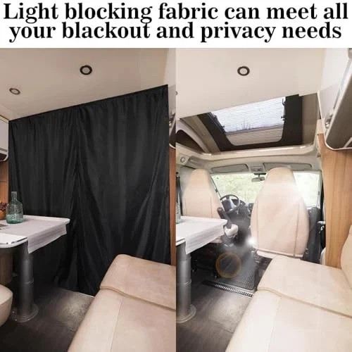71 x 63 Van Privacy Curtain in Cab or Rear Light Blocking Cab Divider Curtains