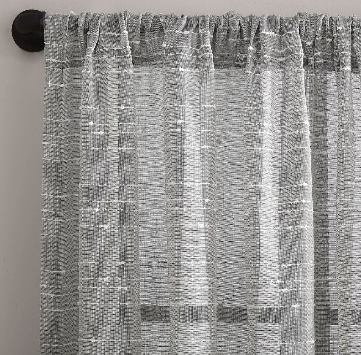 2 NIP Panels Clean Window Textured Slub Stripe Anti-Dust Panels 52″W x 63″L Gray