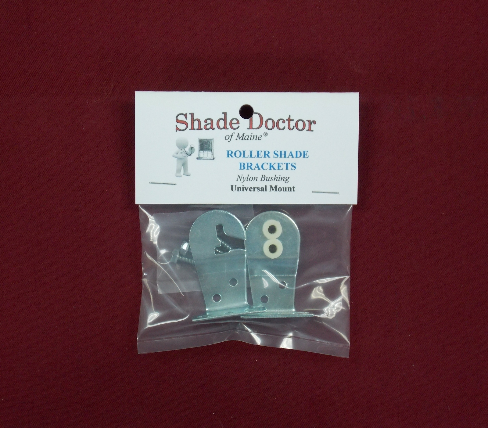 UNIVERSAL MOUNT BRACKETS for Standard Roller Shades with NYLON BUSHINGS 1-Pair