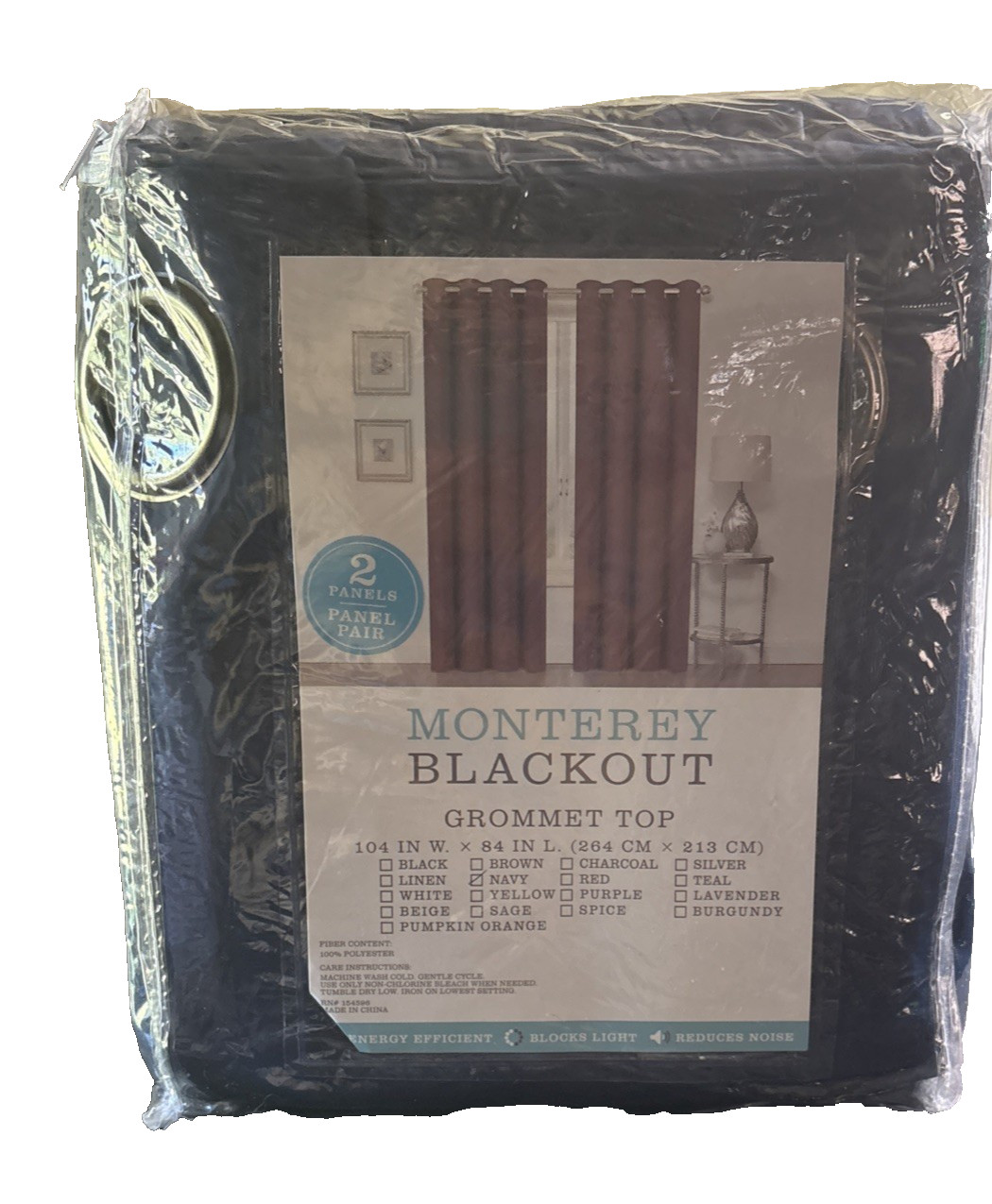 Monterey 2 Panel Navy Blackout Grommet Top 84″