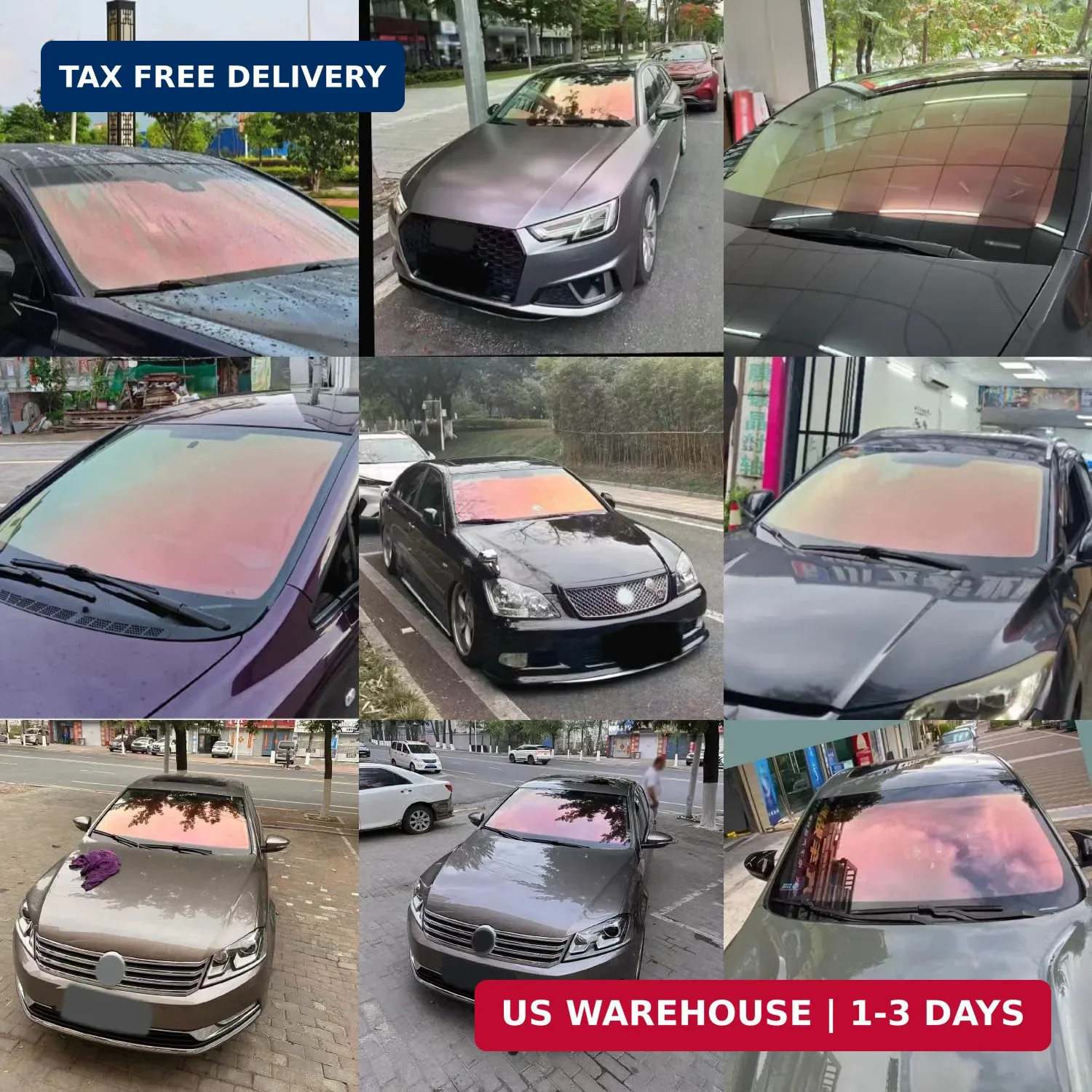 Car Windshield Sun Shade Tint Film， Car Glass Film，Heat Insulation Film，Color-Ch