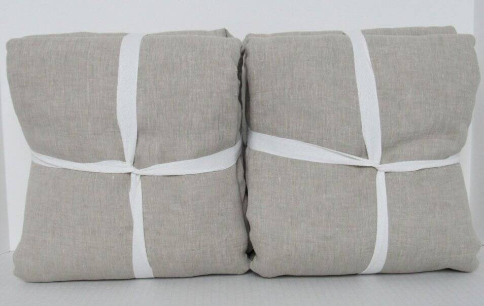 Pottery Barn Belgian Flax Linen Curtains Set of 2, 100″ X 84″ Bamboo NWT