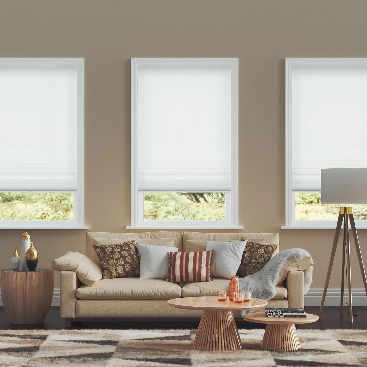 Lumino Cordless Light Filtering Cellular Shades 31″x64″ Honeycomb White