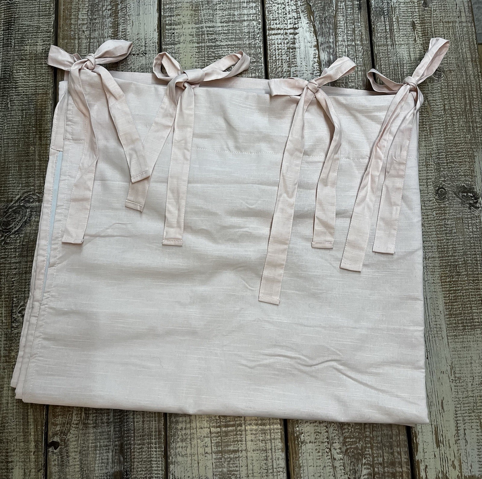 West Elm Kids Cotton Tie Top Blackout Curtains Set/2 Blush 48×84” NWOT/OB