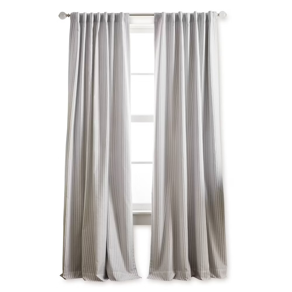 95″x50″ Martha Stewart 2pk Ticking Striped 95″ Back Tab Black Lined Blackout