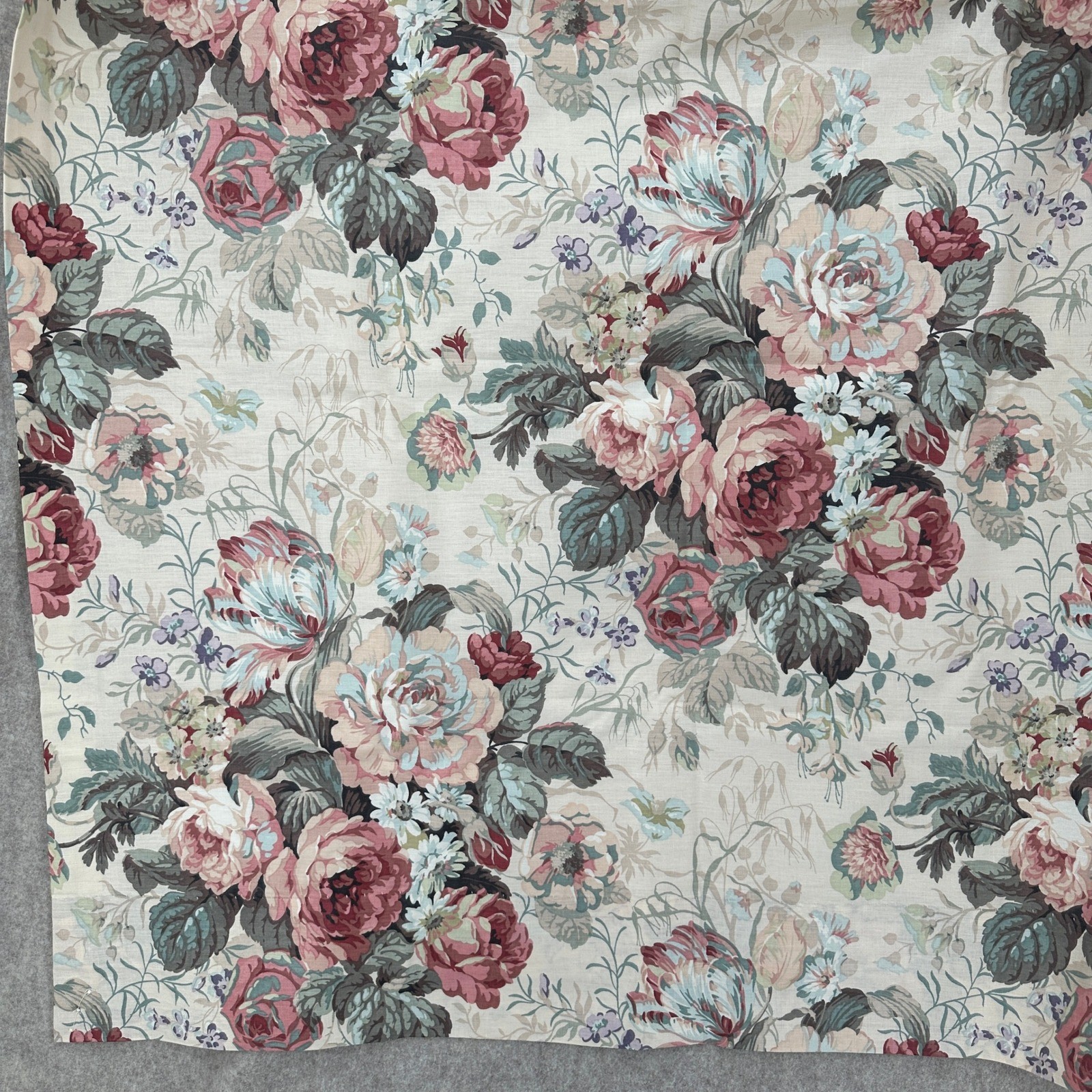 VTG NWOT JCPenney 2 Ashford 9065 Floral Curtain Panels Pink Burgundy 80×84 USA