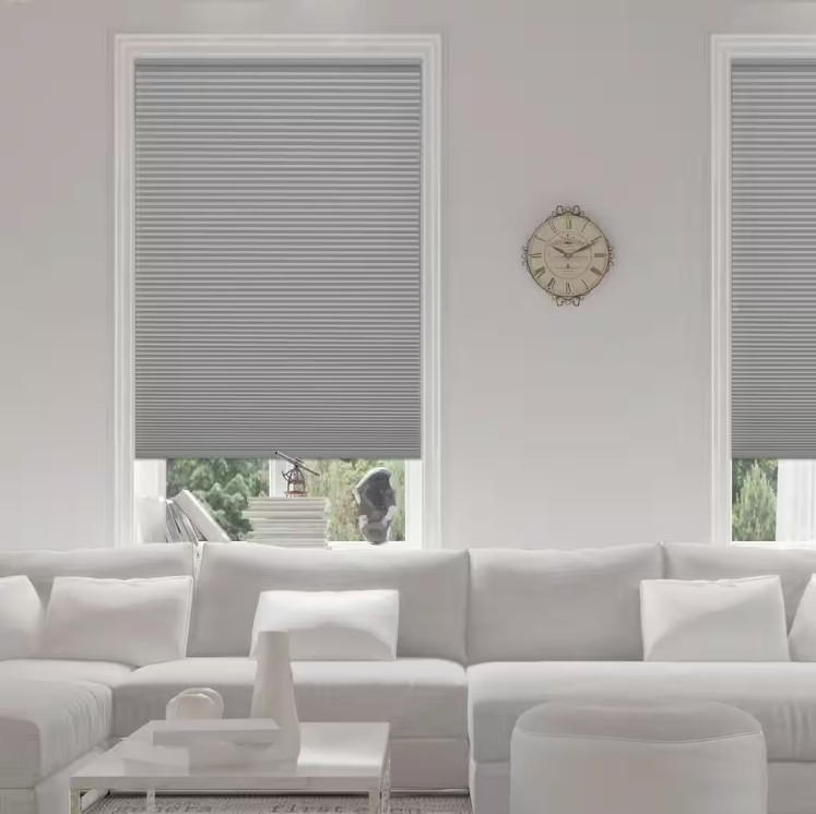 HDC Pewter 9/16″ Cordless Balckout Fabric Cellular SHade – 36.5″W x 48″L