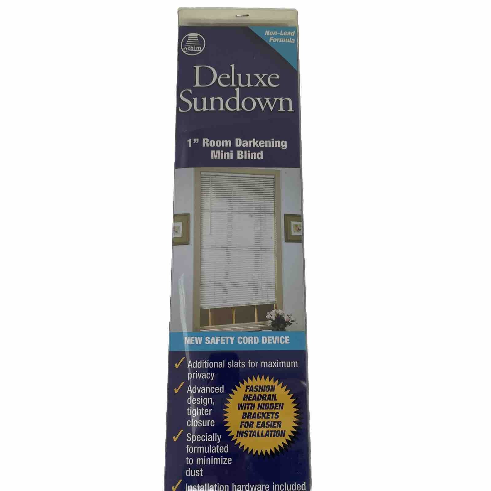 Deluxe Sundown 1″ Room Darkening Mini Blind Alabaster 27″ X 64″ Achim Hardware