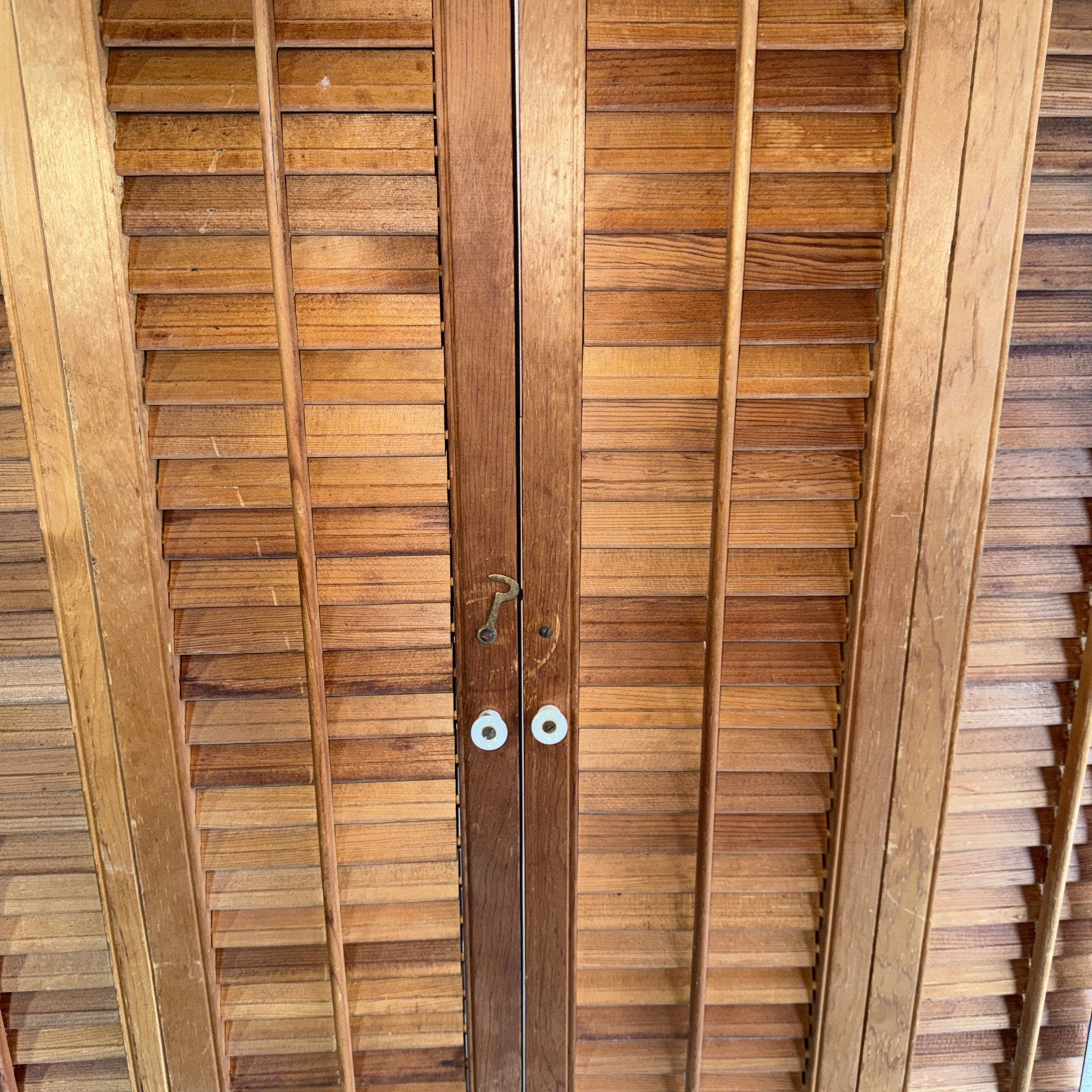 Tall louvered pine Shutters for interior use 31 1/2 x 36