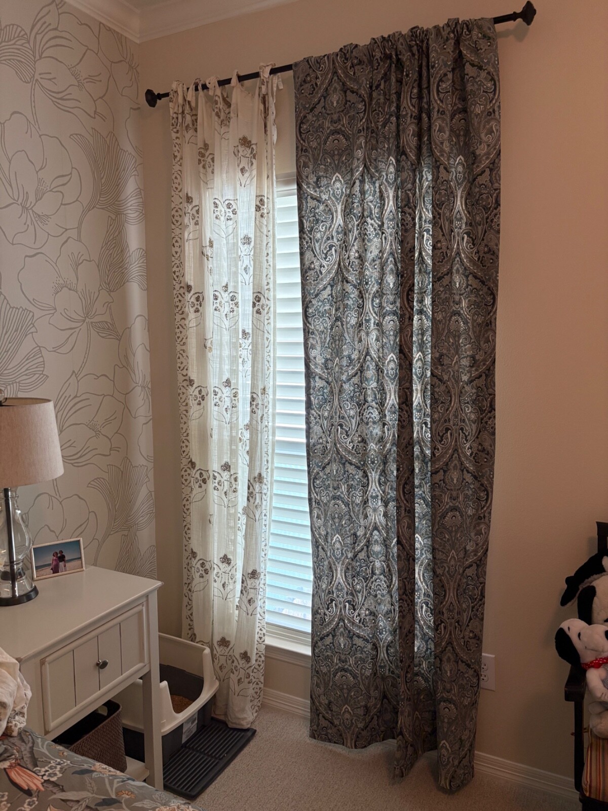 Pottery Barn Mckenna paisley drape panels in blue 96 inches